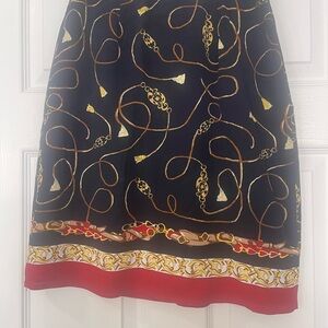 Elegant Navy and Gold Patterned Skirt